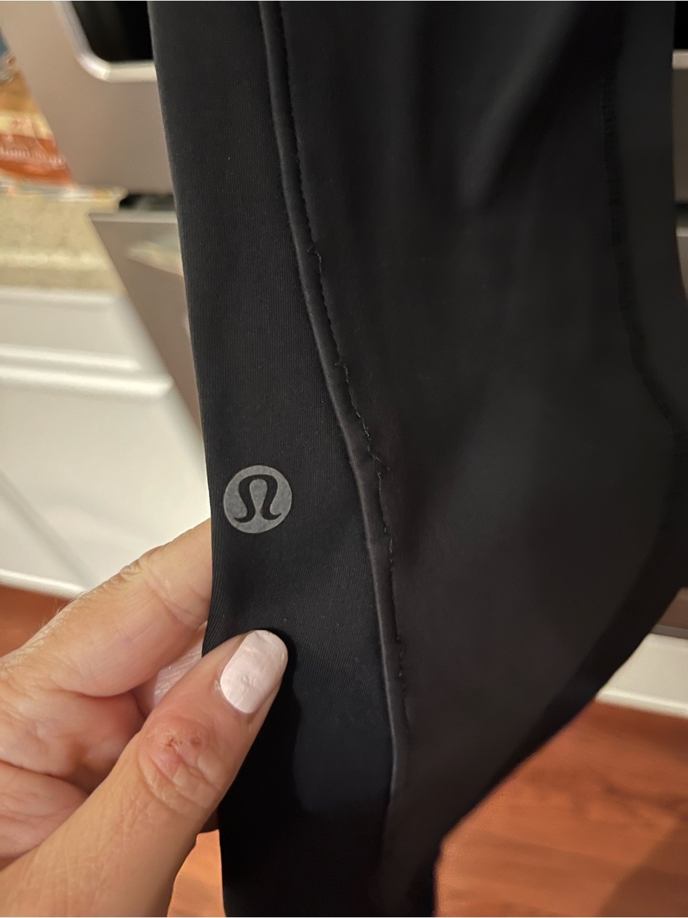 lululemon athletica Black Capris with Striped & Pastel Waistband - Picture 3 of 4